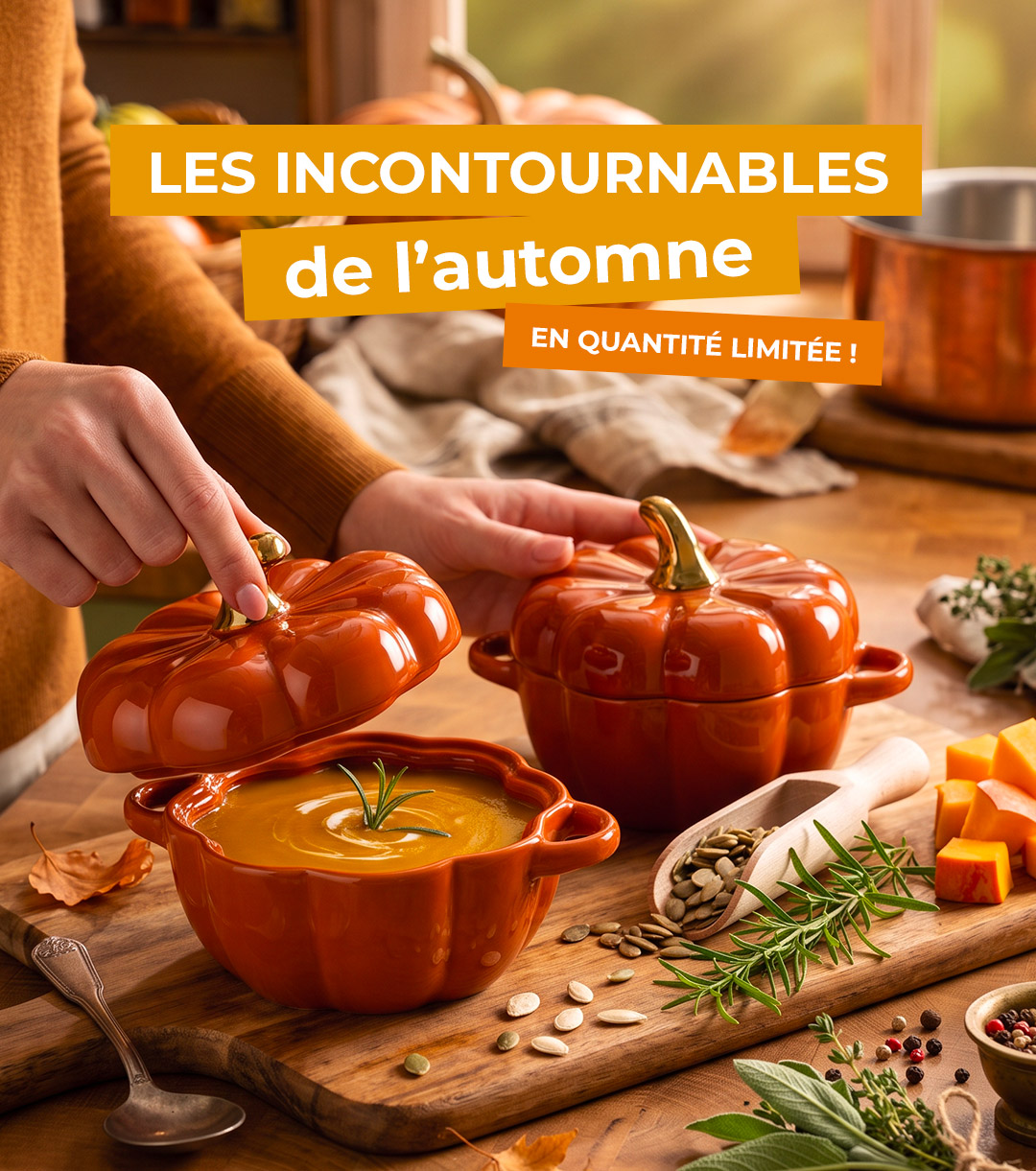Lot de 2 plats citrouille