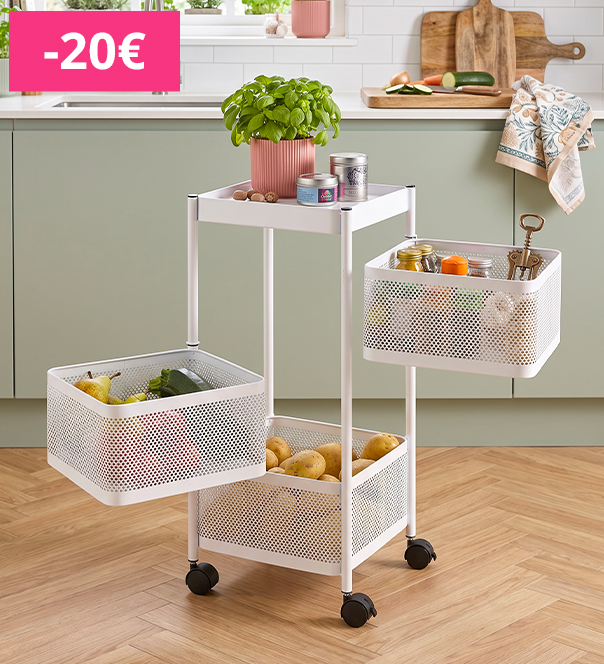 Desserte carrée 3 tiroirs