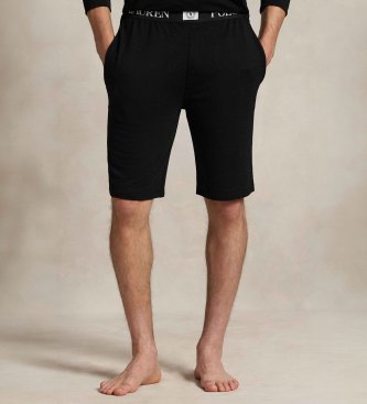 Pantalón corto ajustado de rizo francés negro