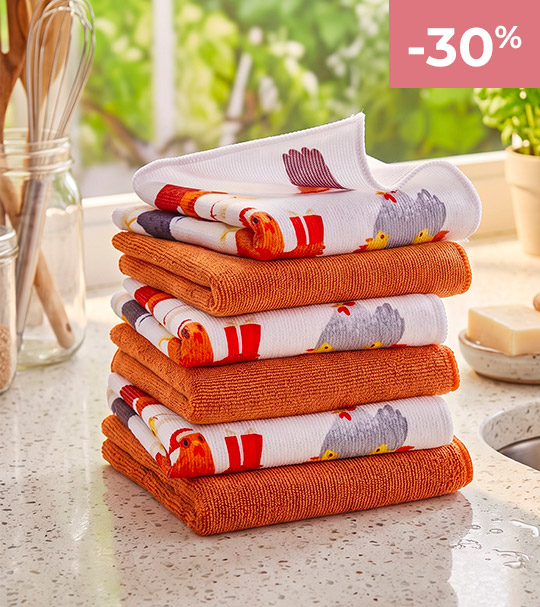 6 chiffons microfibres