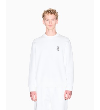 Sudadera de cuello redondo blanco roto