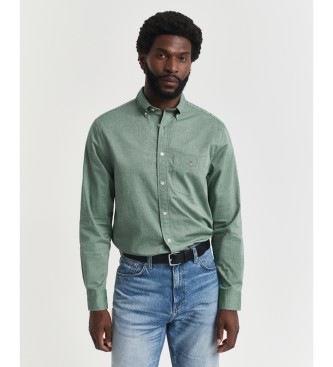 Camisa Regular Fit clásica de popelina verde