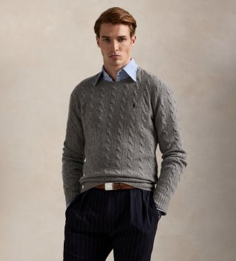 Jersey de lana y cachemira gris
