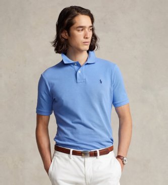Polo de piqué Slim Fit azul