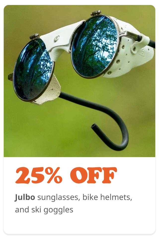 Save 25% on Julbo eyewear and bike helmets