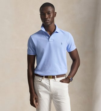 Polo de piqué Custom Slim Fit azul claro