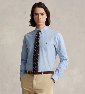 Camisa Custom Fit Oxford azul