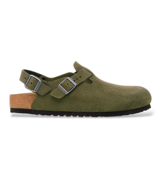 Zuecos de Piel Tokio (Ajuste Regular) verde