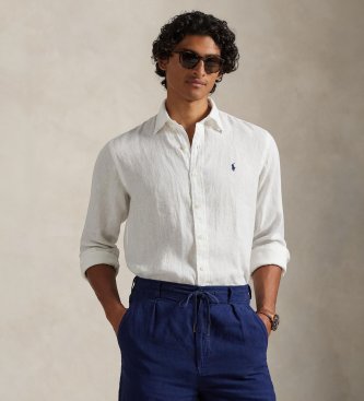 Camisa de lino Custom Fit blanco