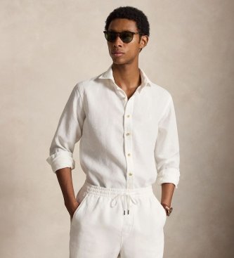 Camisa de lino Custom Fit blanco