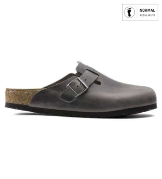 Zuecos de Piel Boston (Ajuste Regular) negro