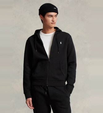 Sudadera de punto doble con cremallera negro